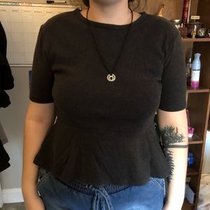 Dark gray peplum top